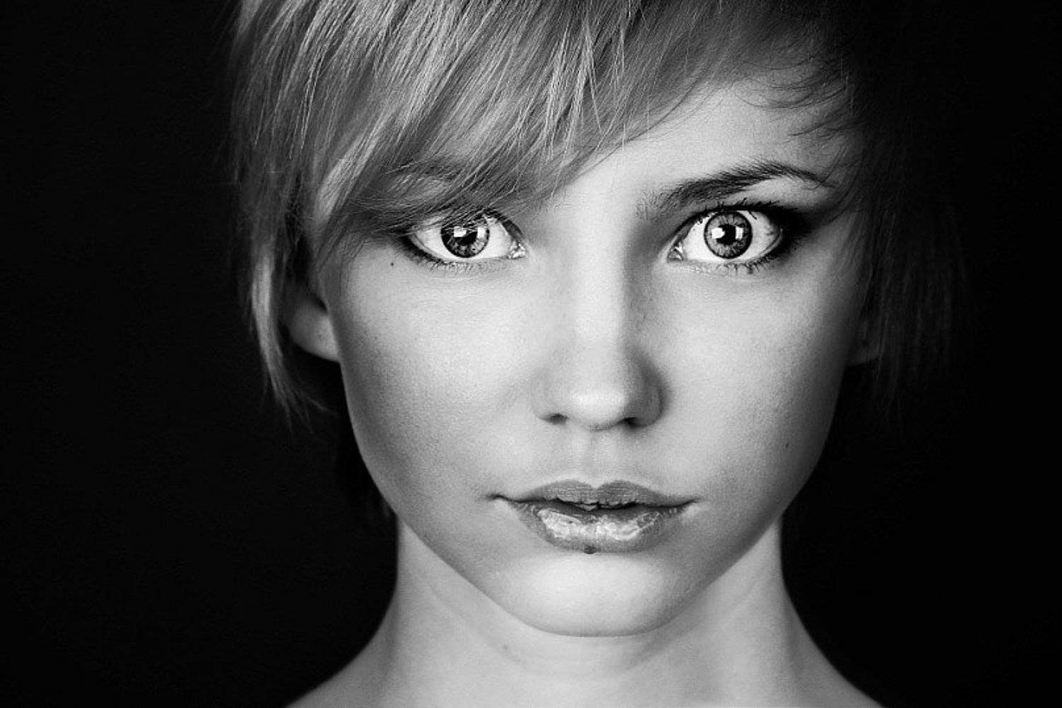 портрет, студия, девушка, модель, чб, Masha Ferre