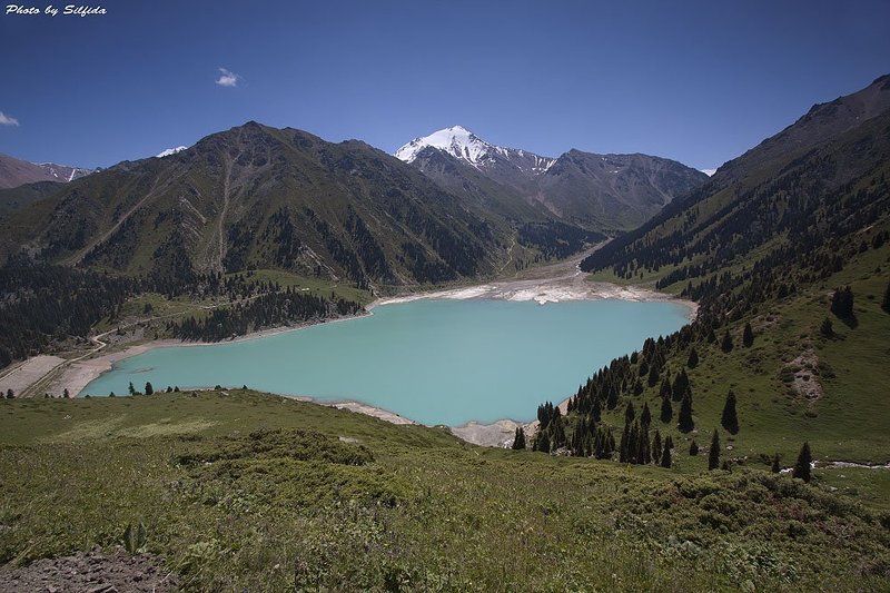 альпийский, озеро, горы, луг  фото превью