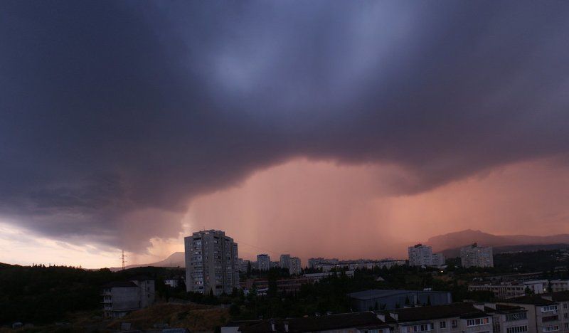 дождь, облака, панорама, крым,   фото превью