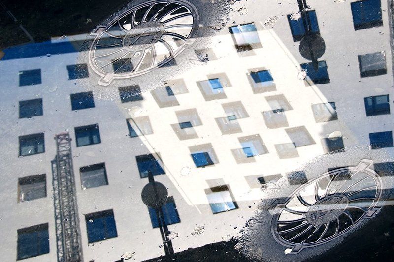 лужа, дом,   фото превью