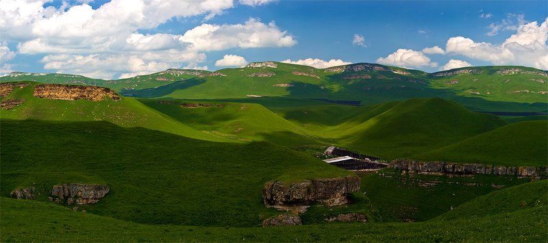 луга, облака, горы, зольский район, кбр  фото превью