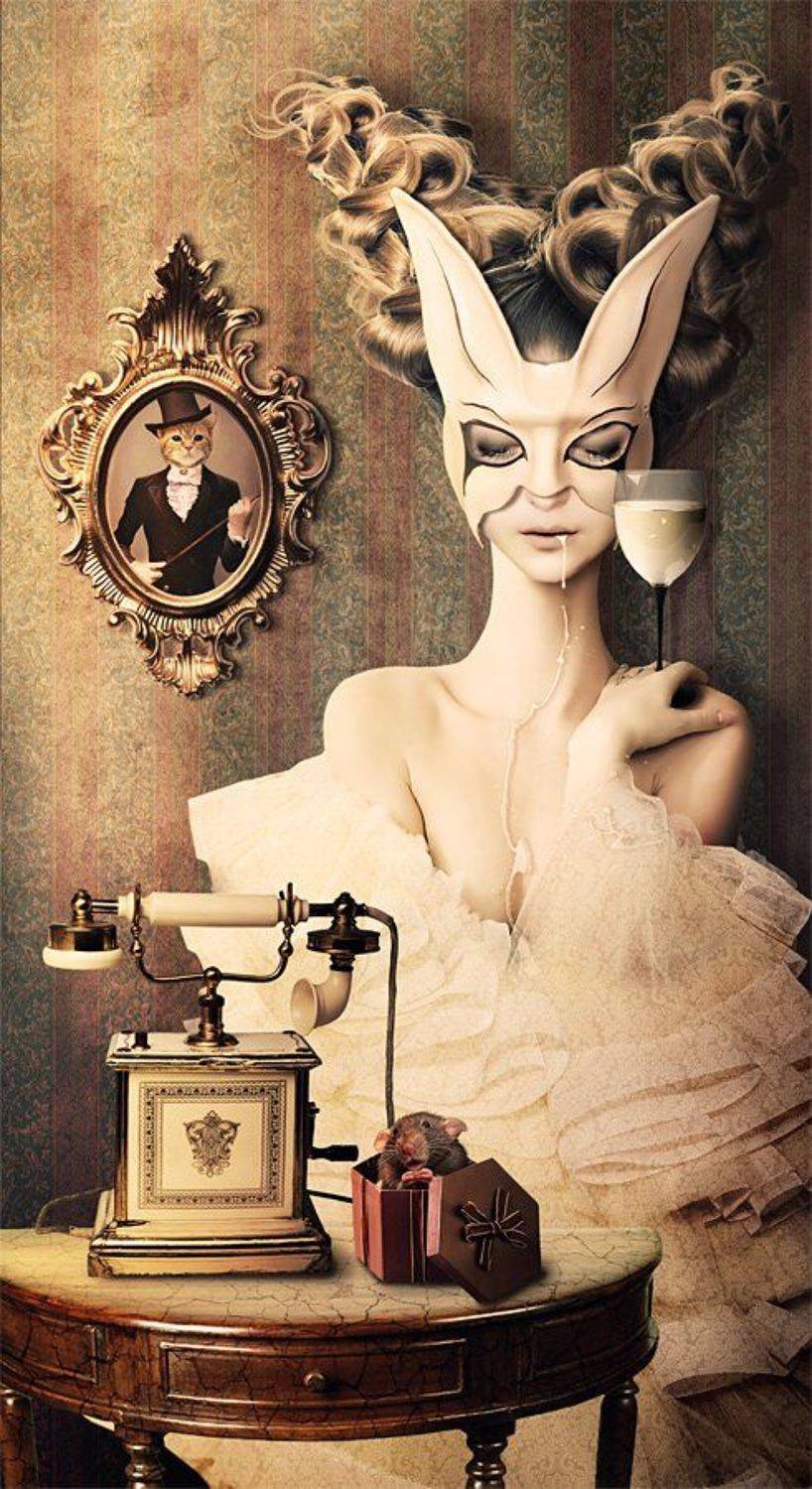 коллаж, фотоарт, фотошоп, ожидание, кошка, LLen29