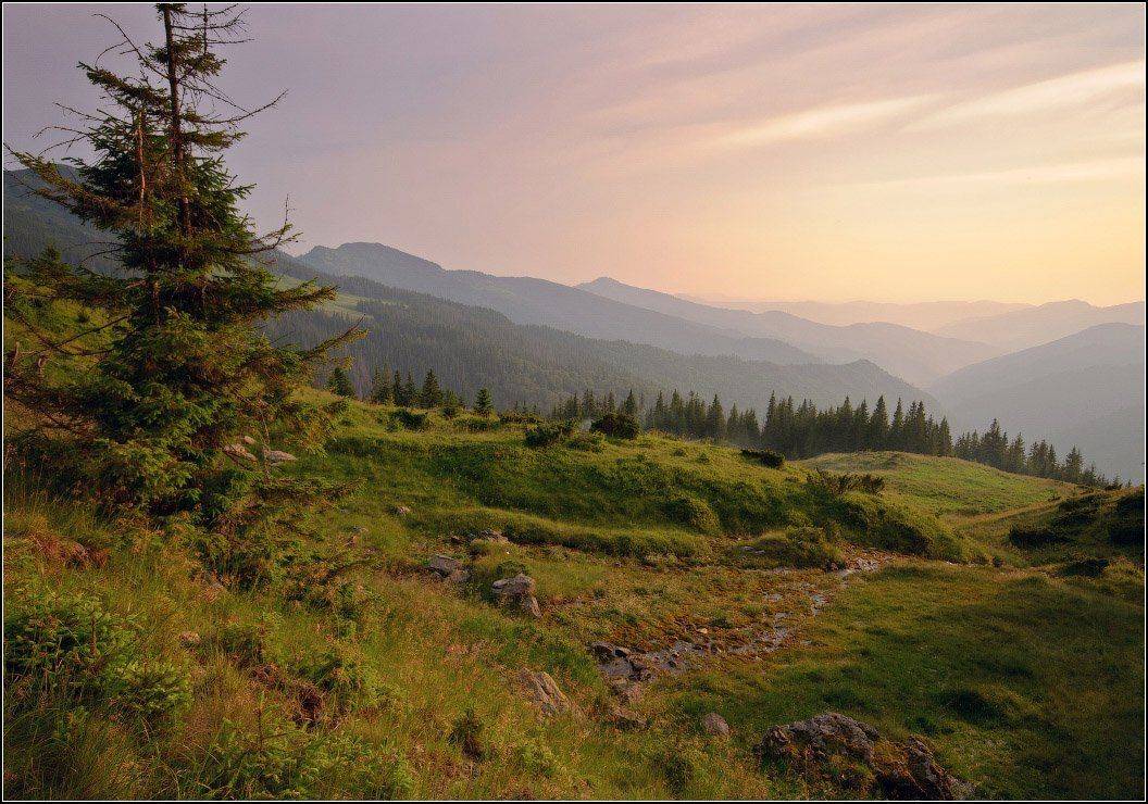 закат, мармаросы, горы, ручей, Dmitry