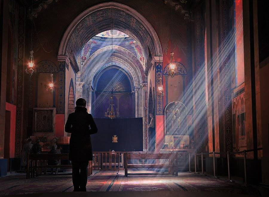 церковь, лучи, лучь, девушка, свет, Iv Bogdan