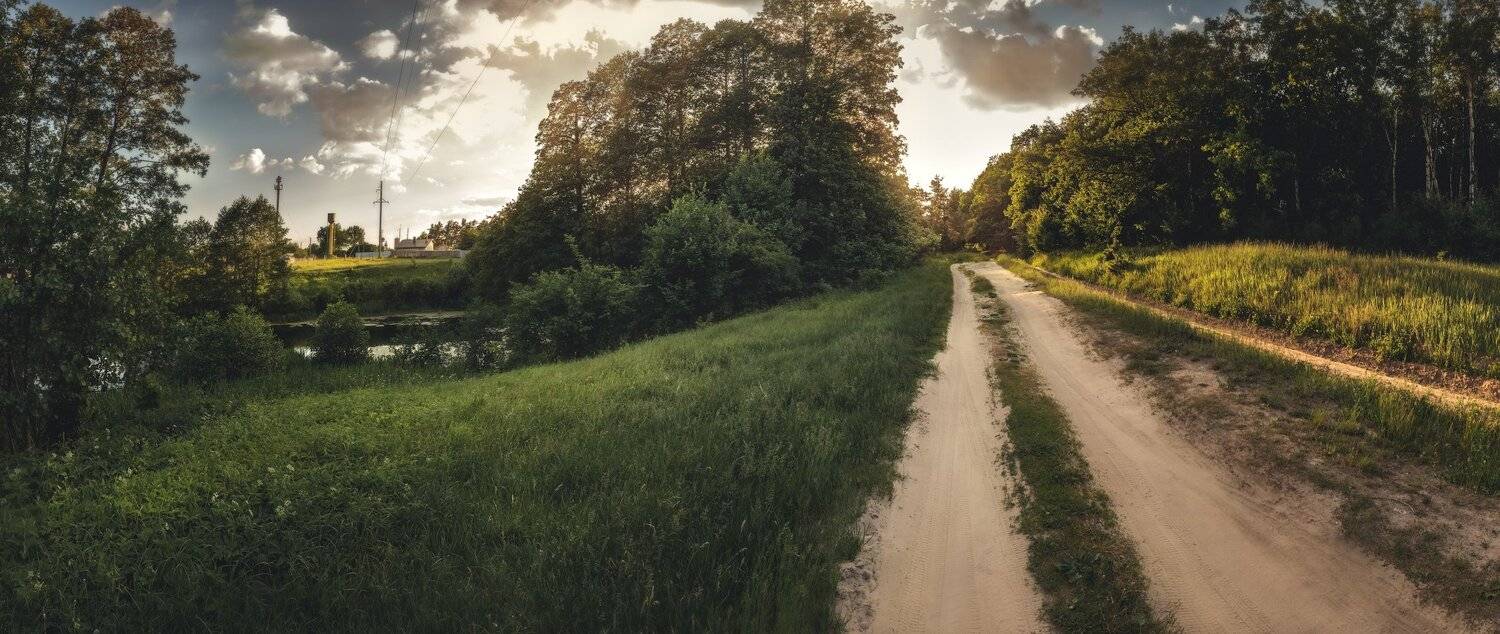 панорама, лето, вечер, закат, Андрей Кровлин