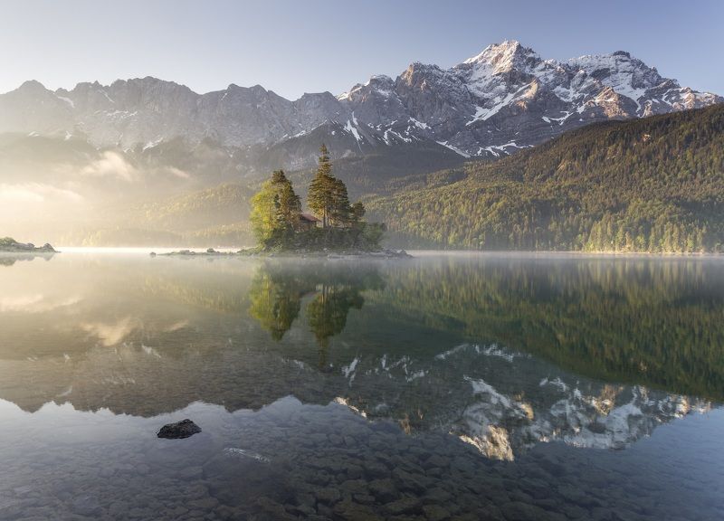 озеро, утро, горы, альпы, Айбзее Озеро Айбзее. Бавария. фото превью