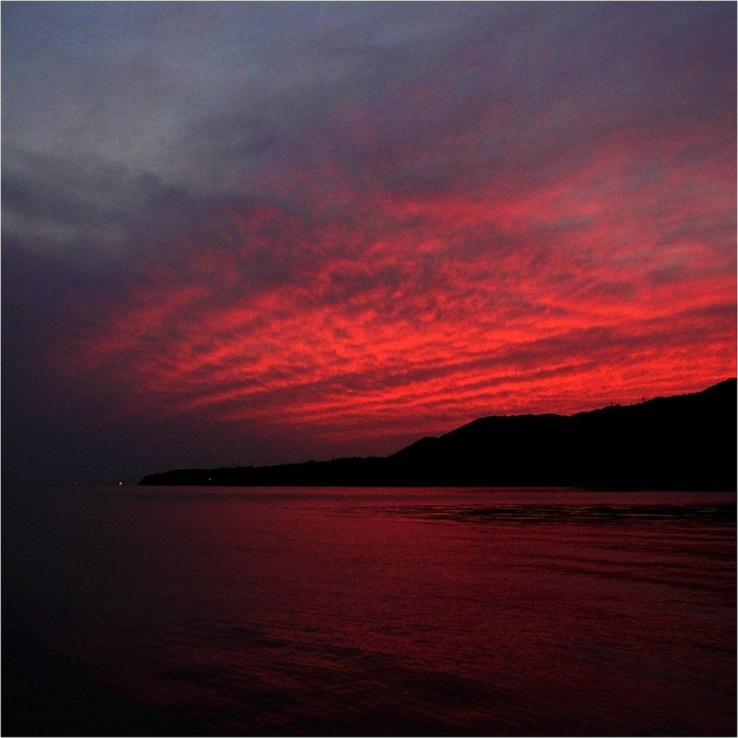 заря, море, облака, КарОл