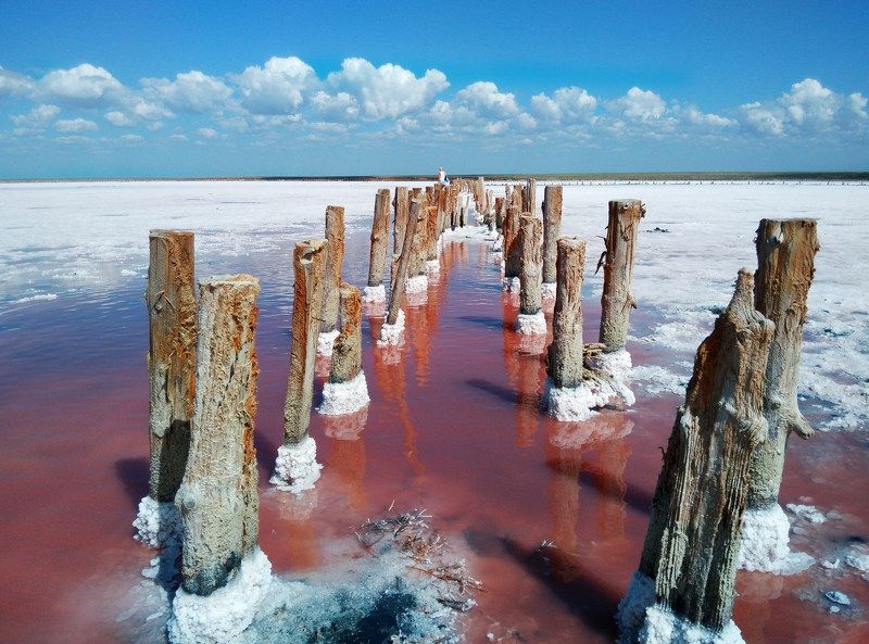 розовое озеро,соль,пейзаж,вода,арабатская стрелка Розовое озеро фото превью
