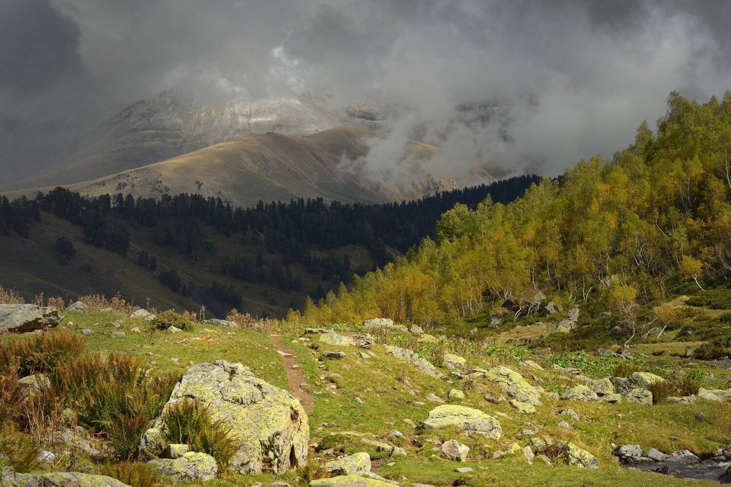 горы осень архыз утро, Александр Жарников