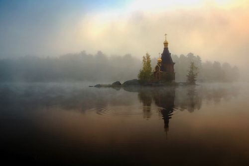 Туманное утро на Вуоксе
