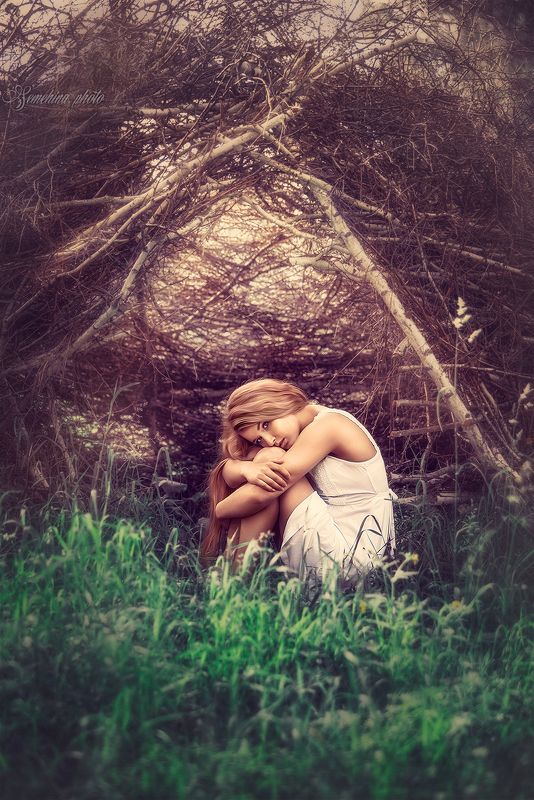 девушка, портрет, грусть, одиночество, лето, girl, portreit, summer, blue, mood  фото превью