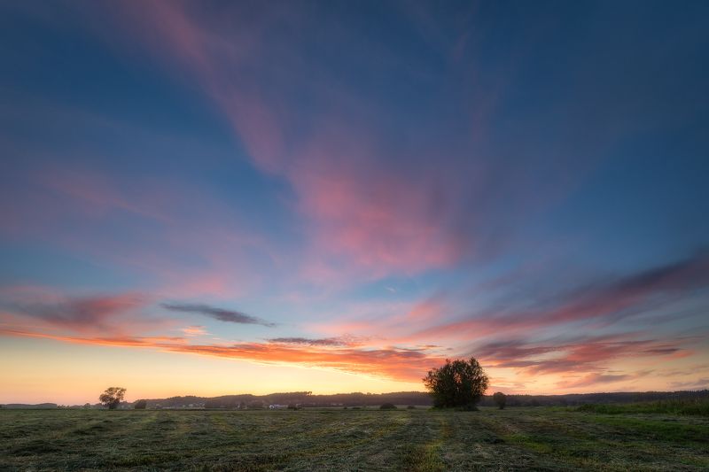 poland podlasie sky clouds sunset dawn outdoor summer mood Pastel skies... фото превью