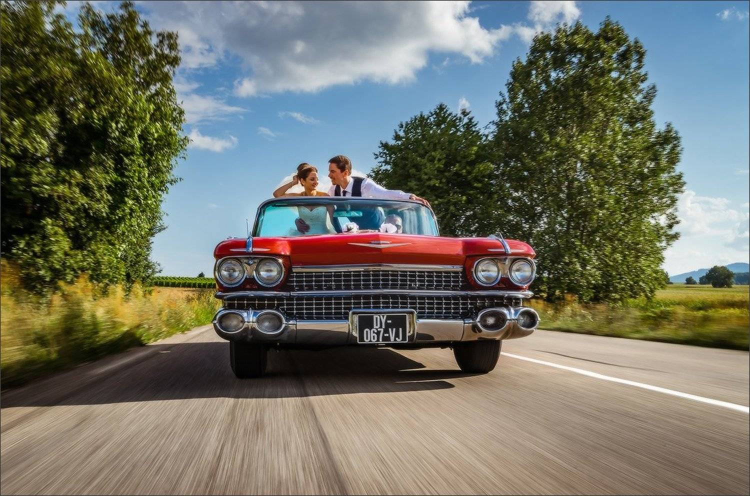 wedding,retro,car,auto,cadillac,moving, Alexander Sorokopud