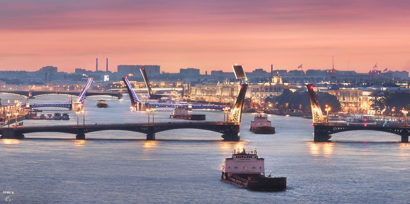 Река Большая Нева, Благовещенский мост фото превью