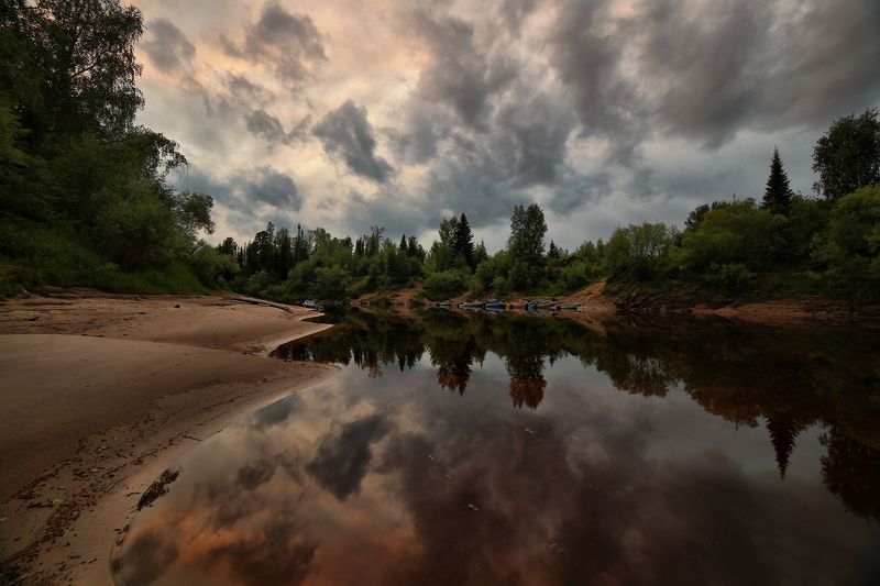 югра,ачимовы,юганский заповедник,река малый юган тихий вечер в заповеднике фото превью