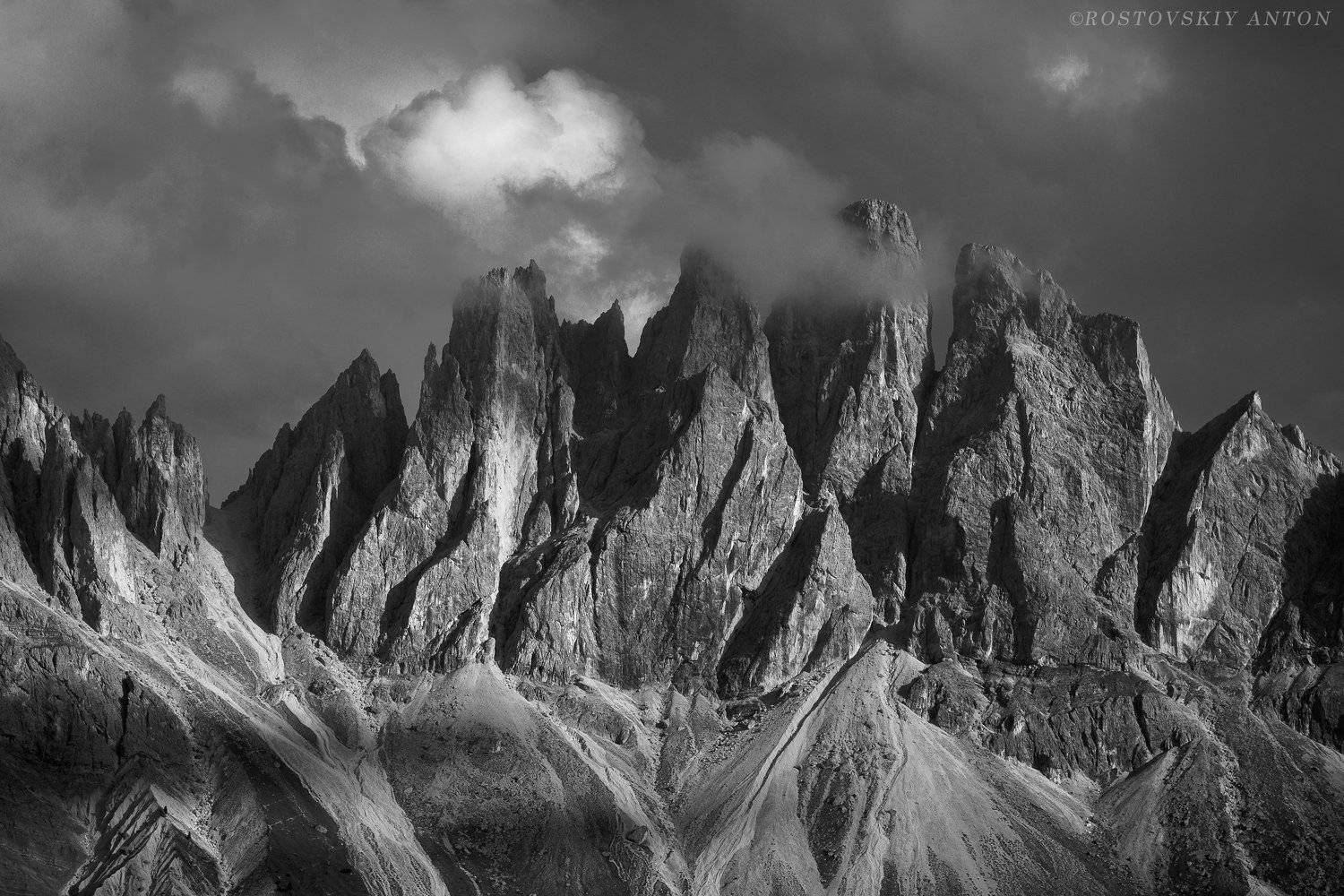 Альпы, Доломиты, фототур, вечер, закат, ч/б, Италия, , Антон Ростовский