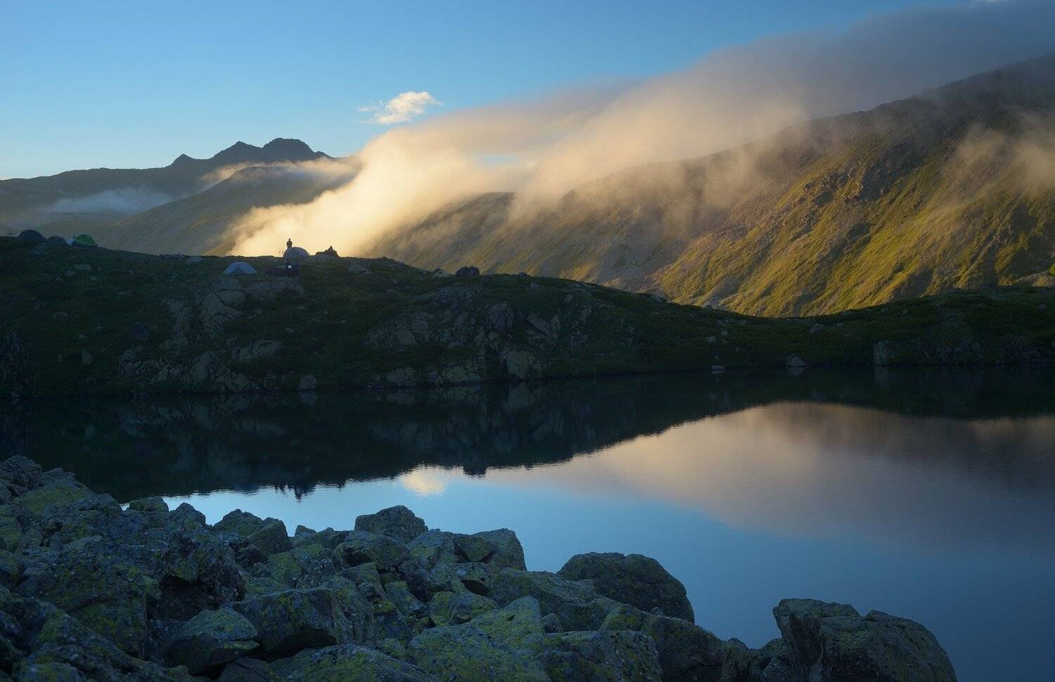 горы лето закат загедан озеро, Александр Жарников