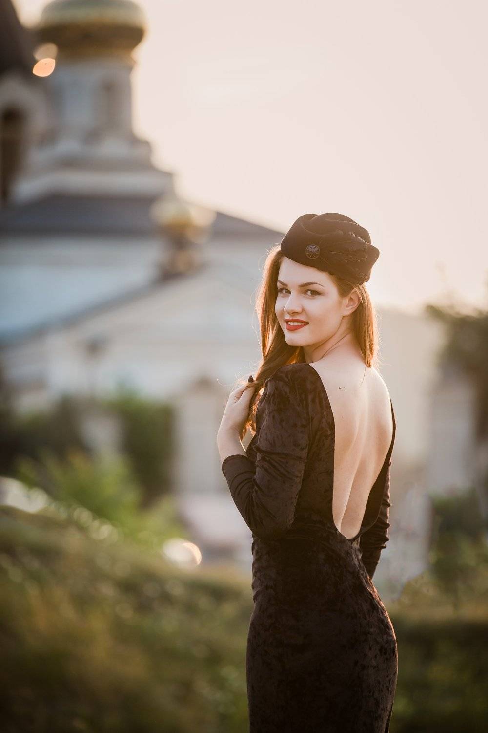 модель, девушка,церковь,лето, закат, фотосессия, винтаж, ретро, Мария Братан