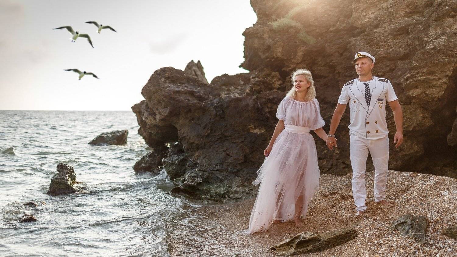 крым, азовское море, рассвет, скалы, капитан, чайки, Сергей Рехов