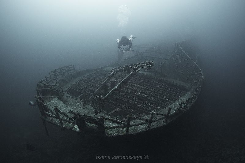 wreck fish underwater shipwreck bow Рыбацкая лодка фото превью