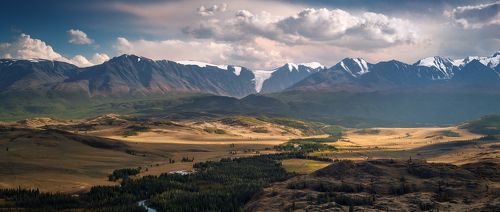 Панорама Северо-Чуйского хребта / View of the North-Chuya ridge