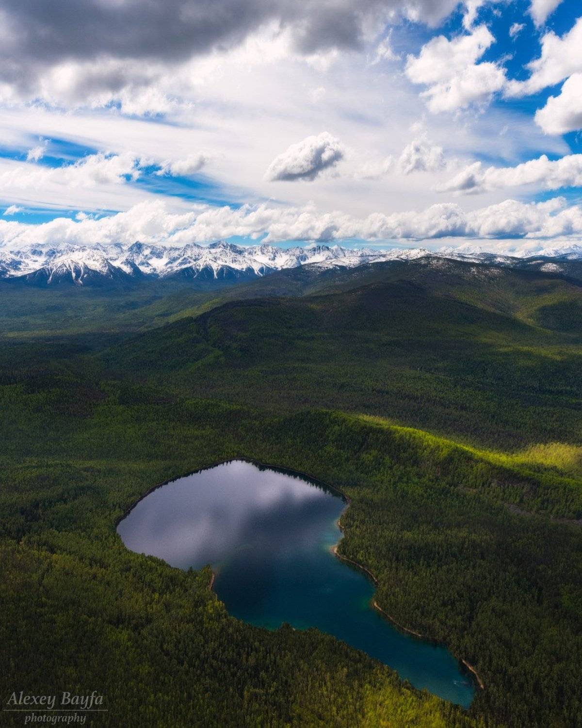 горы, озеро, пейзаж, лес, природа, Алексей Байфа