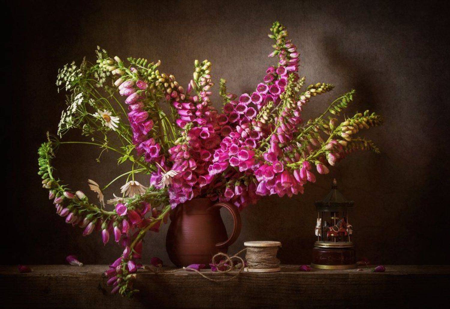 still-life flowers bouquet foxglove, натюрморт, цветы, букет, Anyuta Gillespie