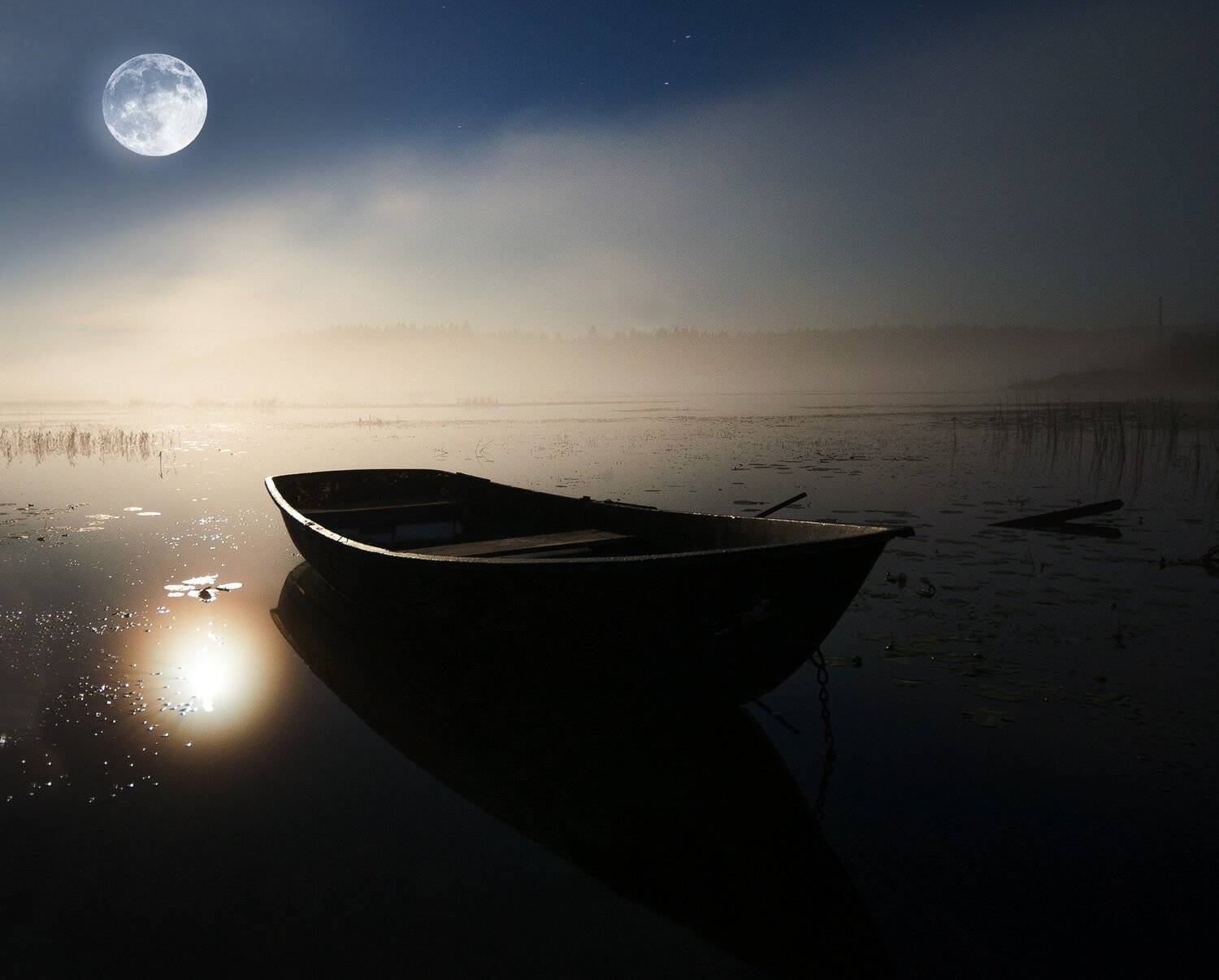 ночь,луна,лодочка, Карепанов Евгений