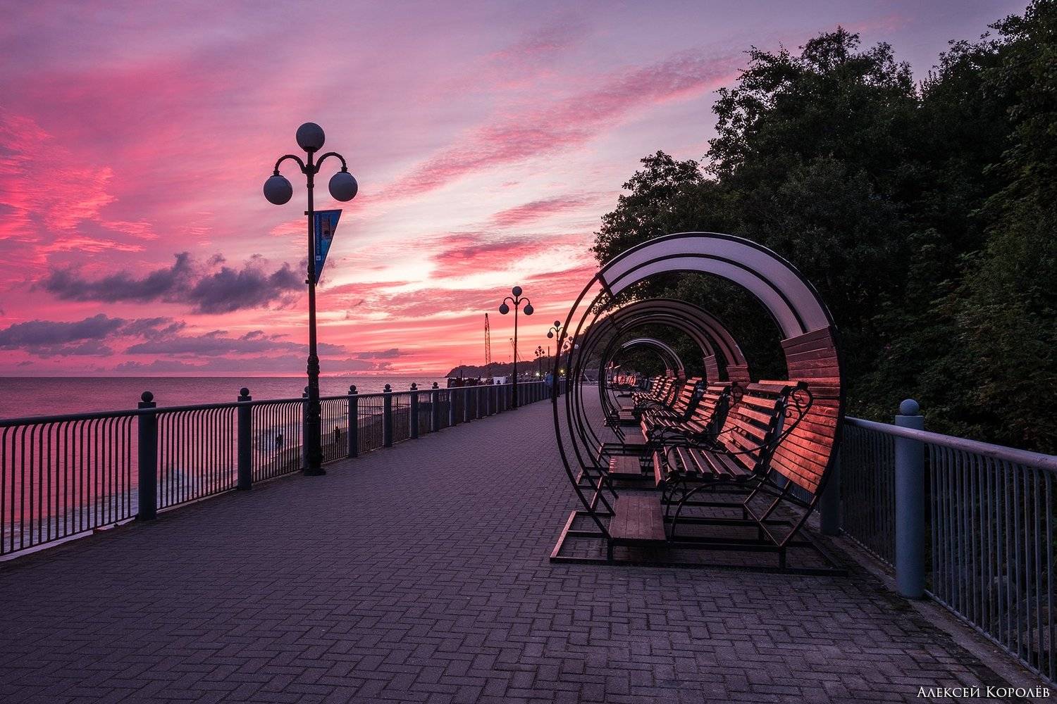калининградская область, россия, светлогорск, балтийское море, рассвет, пейзаж, море, набережная, лето, kaliningrad region, russia, svetlogorsk, baltic sea, dawn, sea, promenade, summer, Алексей Королёв