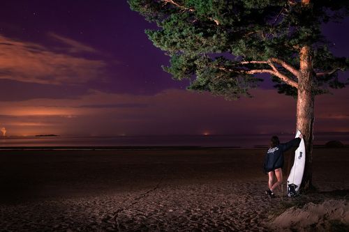 night surf