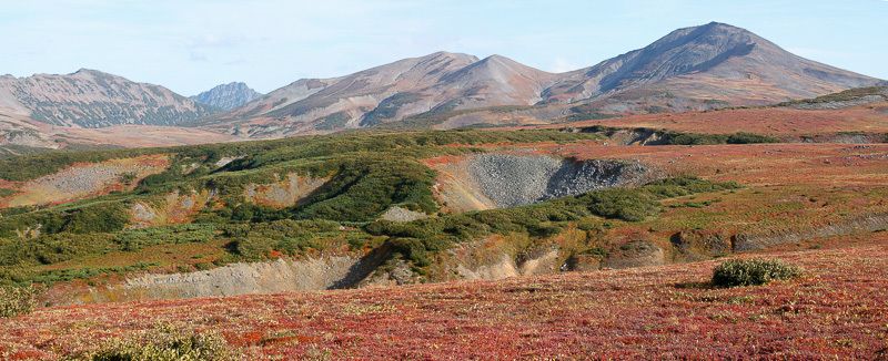 Осень, Камчатка, тундра, сопки, вулканы, горы Осенняя Камчатка фото превью