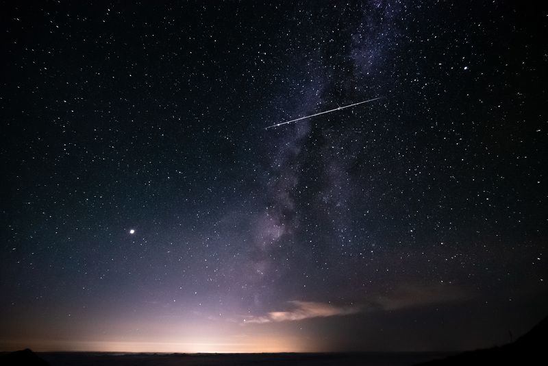 звезды, таймлапс, горы, ночь, Япония Звездопад в Нагано фото превью