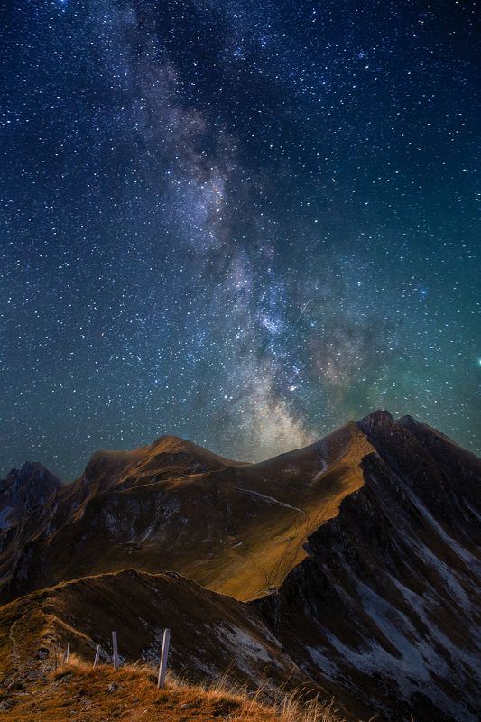 sky,stars,milky way,long exposure,landscape,travel,switzerland,mountains, над звёздным небом фото превью
