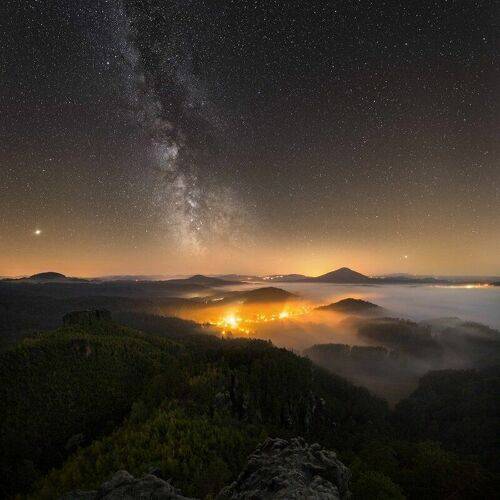 Bohemian Switzerland at night