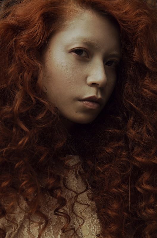 carolinemadison, portrait, beauty, redhair, redhead, portraiture, curlyhair,  asian, emotion, longhair, Velvet фото превью