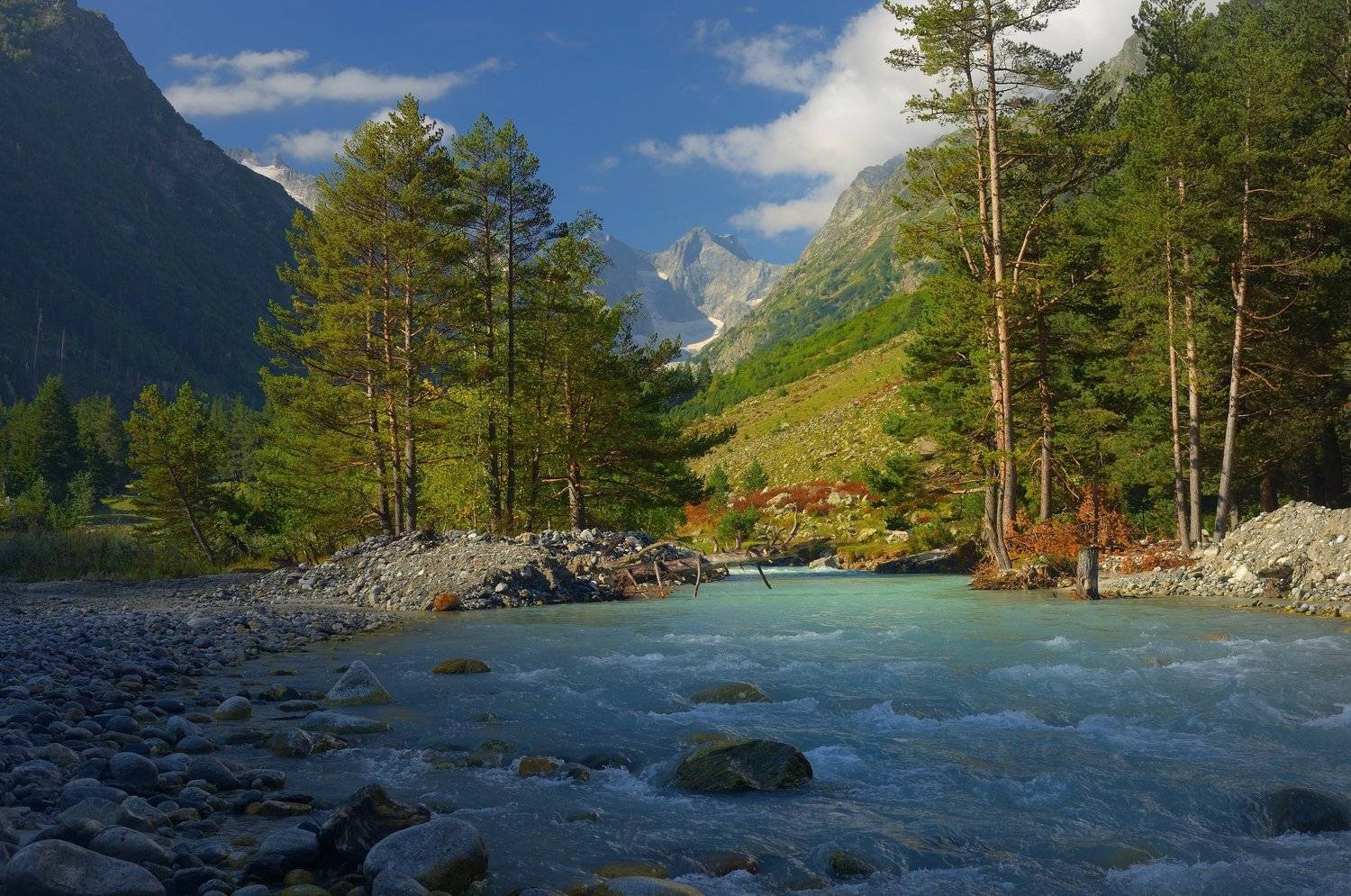 горы лето утро река гондарай, Александр Жарников