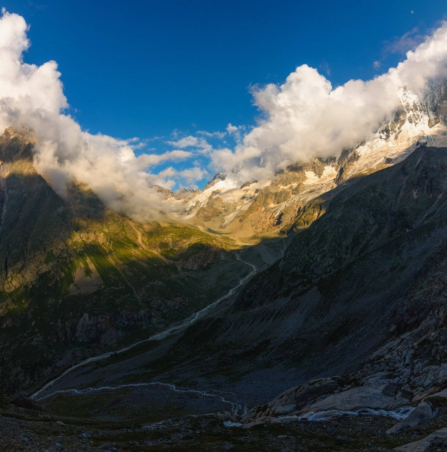 горы, облака, кавказ, Эстелла