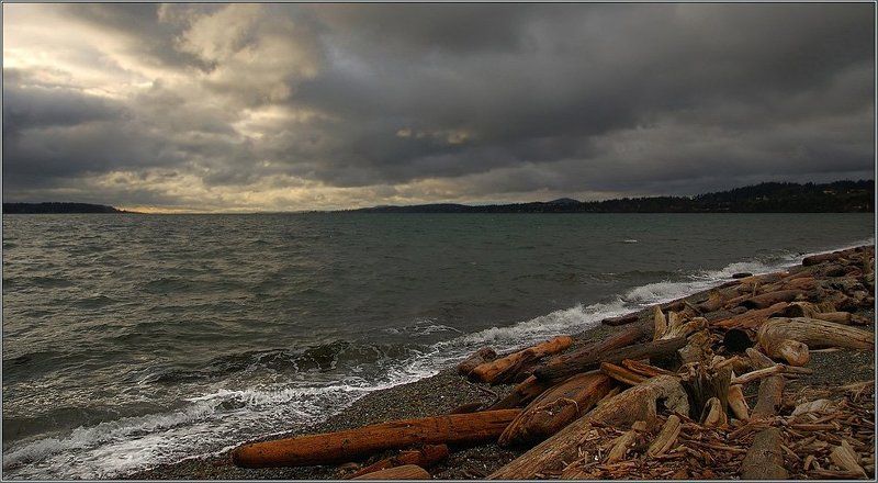 тихий, океан, тучи, канада, ванкуверн, волны. Опять непогода фото превью