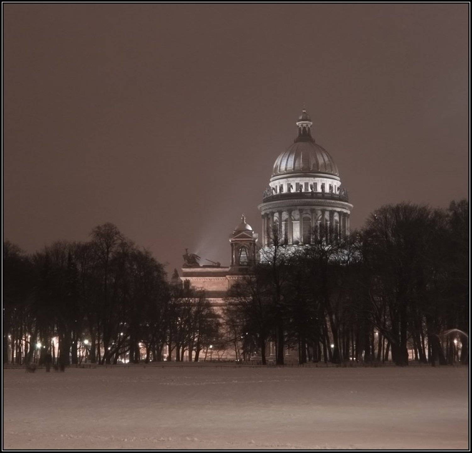 петербург, исаакиевский собор, вечер, снег, Алёна
