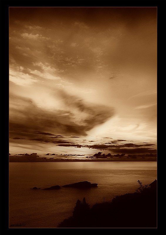 закат Закат в сепию... фото превью