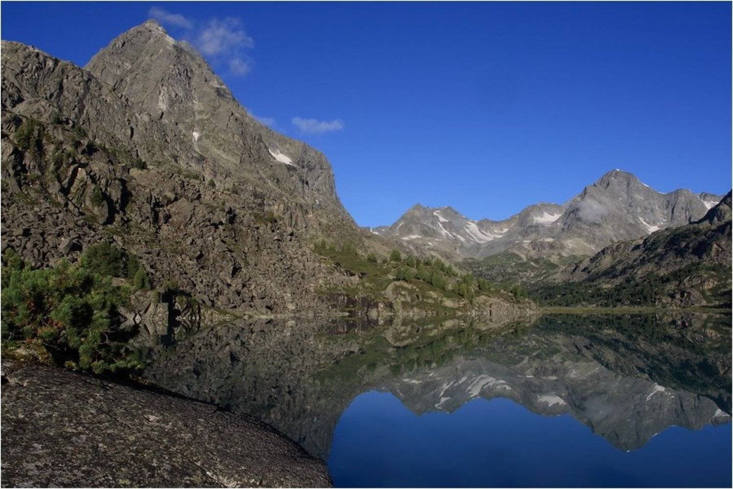 алтай, озеро, дарашколь, утро, штиль, Олег Шубаров