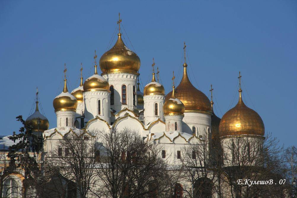 москва, кремль,купола,золото,собор,зима,храм,собор,церковь,город, Кулешов Евгений