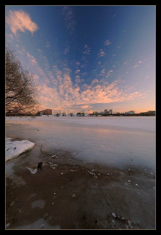 москва-река, крокус-сити, закат, облака Закат фото превью