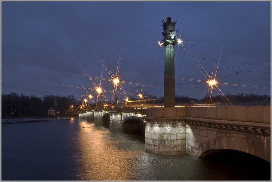 город,мост,отражение,фонари, domovoi