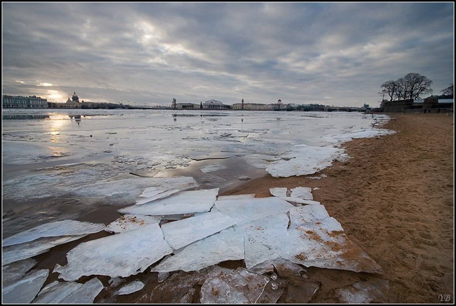 нева, стрелка, петропавловка, зима, лёд, Братаев Юра