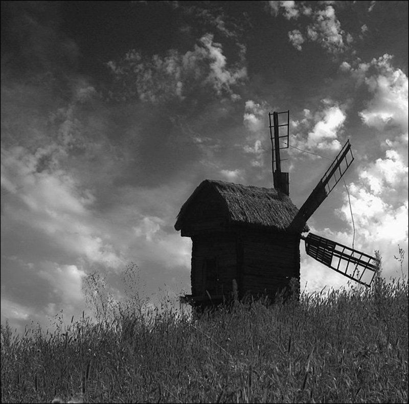 мельница, ветряк, небо, пирогово, киев, украина В ожидании Дон Кихота... фото превью