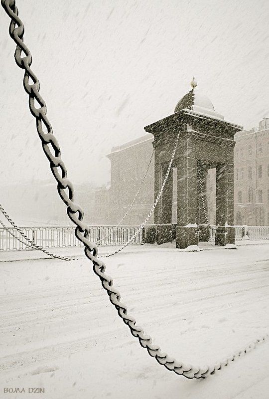 питер, снегопад, фонтанка, зима Вне времени фото превью