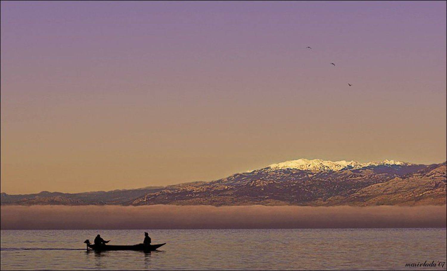 туман, рыбалка, вечер, Марина Машевски