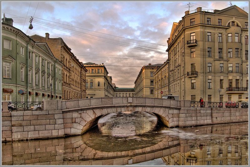город, канал, отражение, мост, по местам хоженным...Зимняя канавка... фото превью