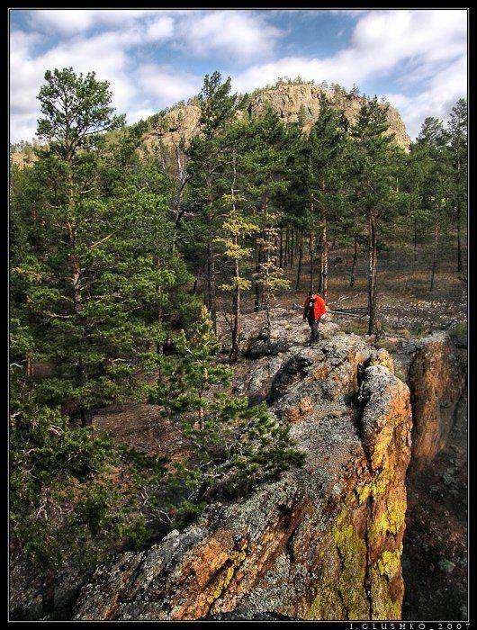 друг, горы, лес, осень, скалы, Игорь Глушко